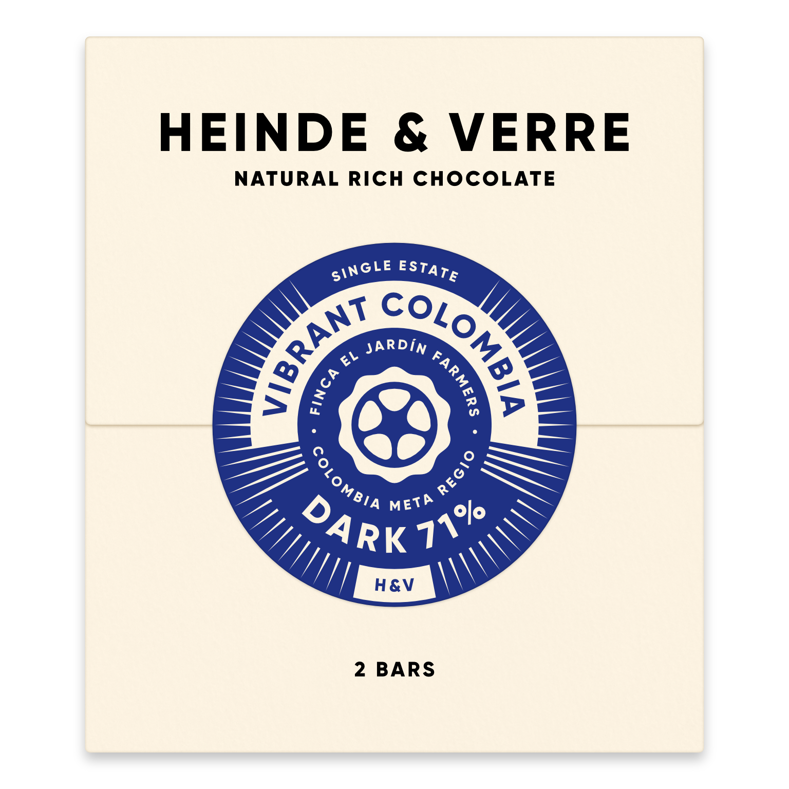 Heinde & Verre Vibrant Colombia 71%, šokolaad